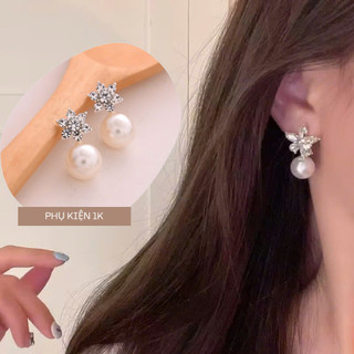 [SALE SẬP SÀN] Bông Tai Đá Đính Ngọc Tiểu Thư Đi Tiệc Đi Chơi
