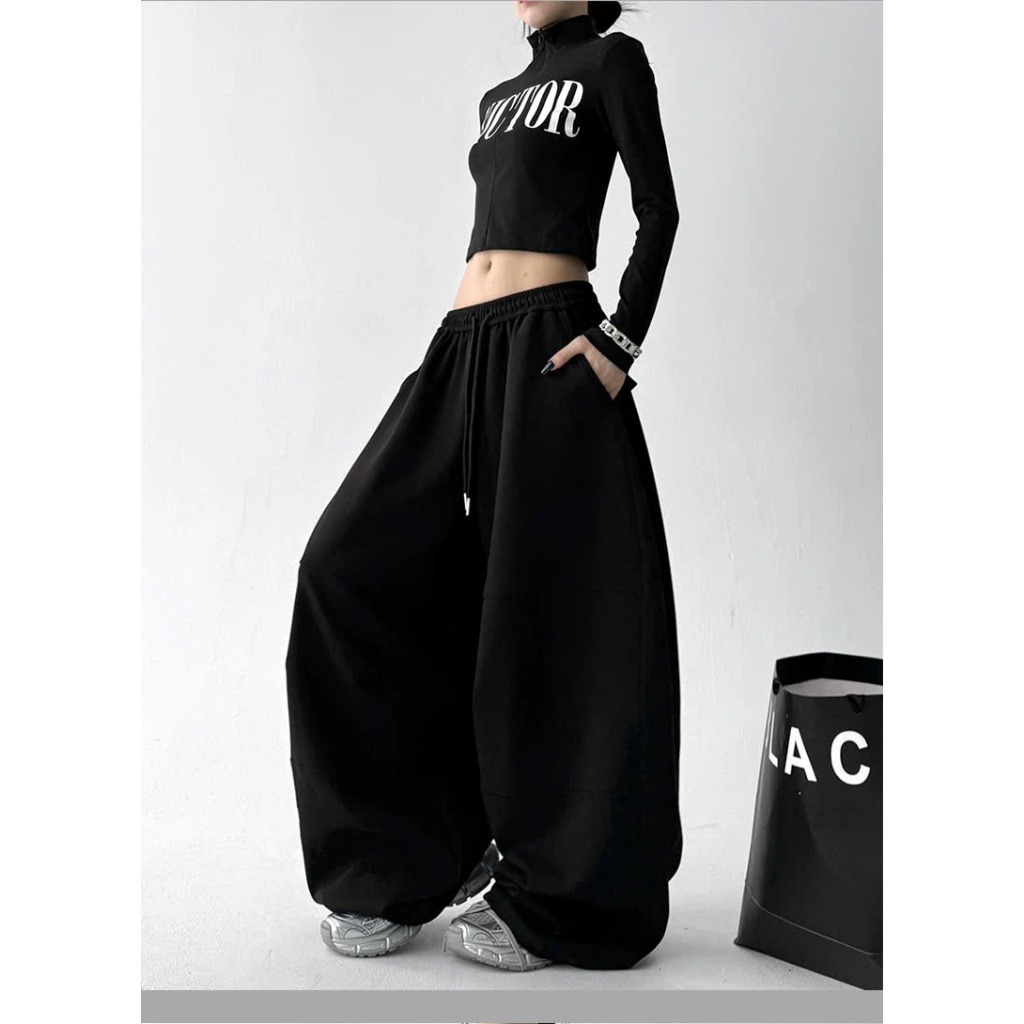 Quần Ống Thụng Parachute Kiểu Dáng Harem Nhật Bản Mẫu Mới Hot Nhất Thu Đông Năm 2025
