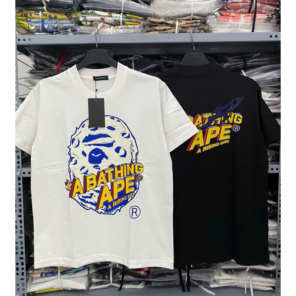 Áo Thun Unisex Ape Form Rộng - Vải Cotton 2 Chiều Dày Dặn Thoáng Mát Full Tag Mac Túi Zip
