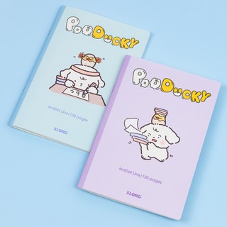 KLONG - Vở kẻ ngang ghim InviDot Line Poo Ducky B5 120 trang 70/76; MS: 866 ♥ Mẫu Cún, Mẫu Capybara, Mẫu Thỏ Molang