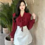 Áo sơ mi bèo tay nơ cổ style Hàn Quốc A2579 Kymie