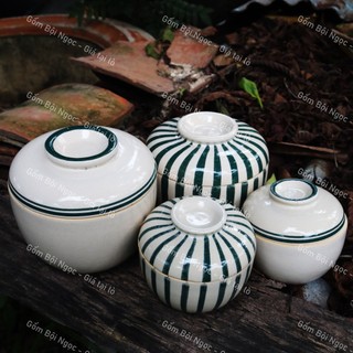 Thố Sọc/Chỉ/Xanh Coban Cổ Xưa Nhiều Dung Tích - Gốm Xưa Men Xịn Đẹp - Gốm Xưa Lái Thiêu Cho Người Hoài Niệm