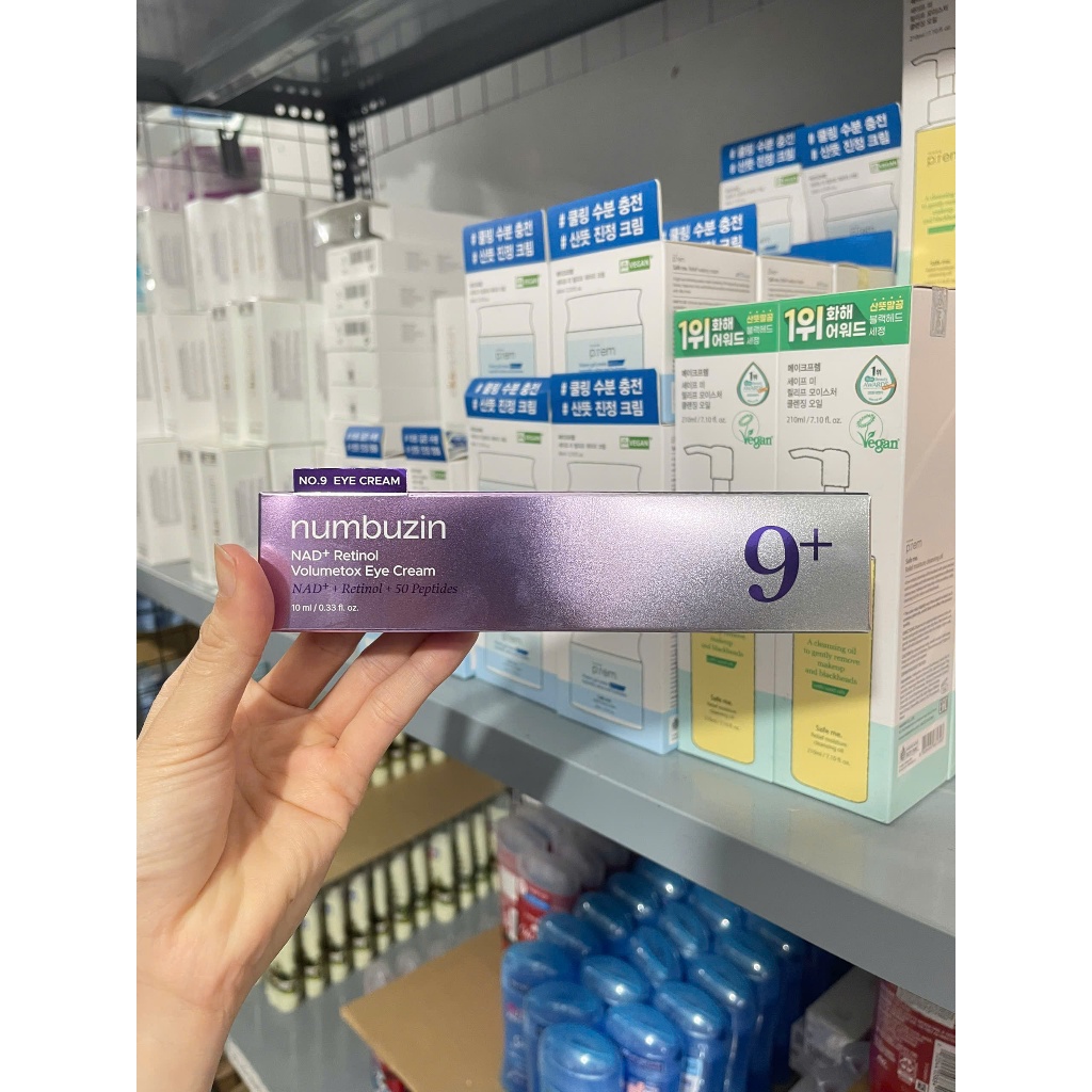 Kem dưỡng da mắt Numbuzin No.9 NAD+ Retinol Volumetox Eye Cream Giúp Giảm Thâm Mắt, Giảm Lão Hóa 10 ml