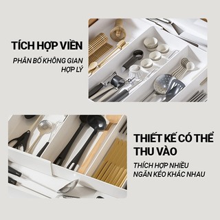 ZiinLife Khay Chia Ngăn Kéo Điều Chỉnh - Dùng Cho Ngăn Kéo Đựng Mỹ Phẩm Hoặc Đũa Muỗng