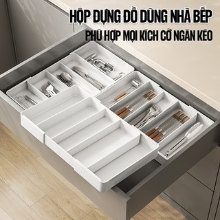 ZiinLife Khay Chia Ngăn Kéo Điều Chỉnh - Dùng Cho Ngăn Kéo Đựng Mỹ Phẩm Hoặc Đũa Muỗng