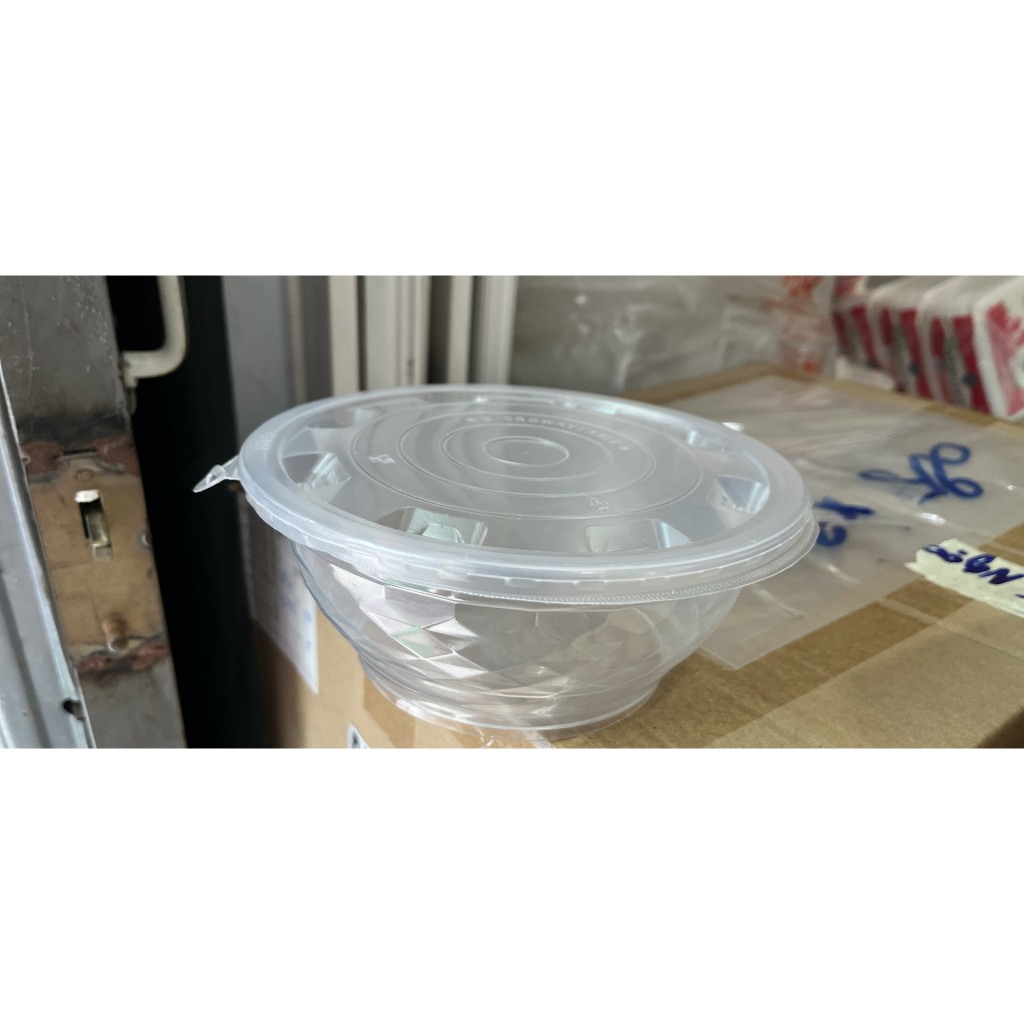 10 Tô nhựa trong suốt, tô không nắp 750ml hoặc tô có nắp 1000ml, chịu được nước đun sôi.