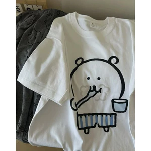 Áo Thun Gấu Uống Sữa Dễ Thương Vải Cotton 2 Chiều Co Giãn Phù Hợp Cho Cả Nam Và Nữ