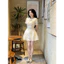 MIU.STUDIO •”Anla dress” Đầm ren hoa tay ngắn đính nơ cao cấp , Váy thiết kế ngắn xoè đơn giản thanh lịch