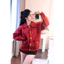 Áo cardigan len đỏ cam cổ bẻ khuy đồng sang chảnh, chất len dày mềm mịn hot hit