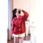 Áo cardigan len đỏ cam cổ bẻ khuy đồng sang chảnh, chất len dày mềm mịn hot hit