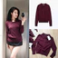 Áo len dài tay dệt kim 7 cúc cổ bẻ màu đỏ burgundy cao cấp, chất len mịn mềm hot hit