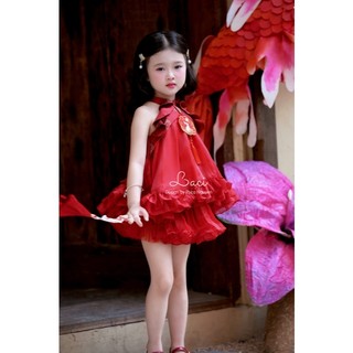 Váy Đỏ Thỏ Thêu Chính Chủ Laci Kids