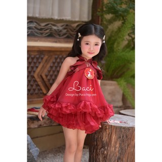 Váy Đỏ Thỏ Thêu Chính Chủ Laci Kids