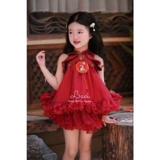 Váy Đỏ Thỏ Thêu Chính Chủ Laci Kids
