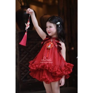 Váy Đỏ Thỏ Thêu Chính Chủ Laci Kids