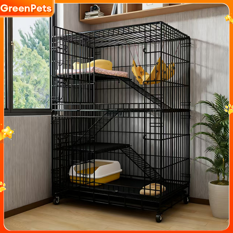 Lồng mèo 3, 4 tầng cỡ lớn, kèm khay vệ sinh tháo rời, dễ dàng vệ sinh