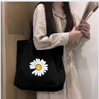 Túi tote vải canvas nữ in hoạ tiết hoa cúc cute Cactus Gấu Bow phong cách Hàn Quốc đi học đi chơi. Hạo Khoa shop
