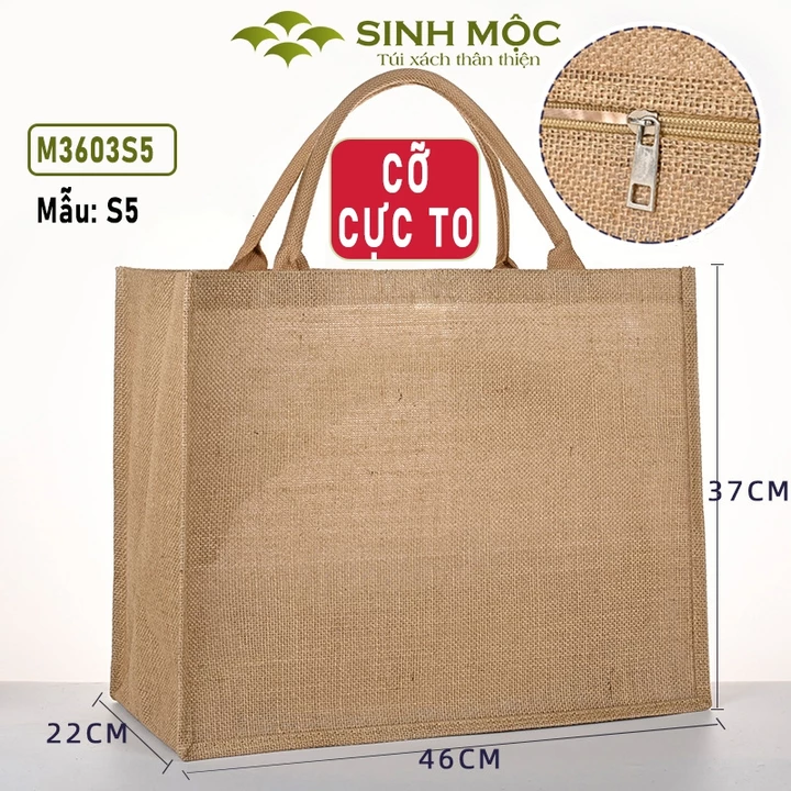 Túi cói, túi đi biển, túi chống nước, Túi có khóa, Sinh Mộc - M3603 (Có khóa)