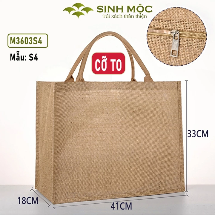 Túi cói, túi đi biển, túi chống nước, Túi có khóa, Sinh Mộc - M3603 (Có khóa)