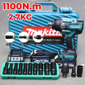 Máy Siết Bulong Makita, Lực siết 1280Nm - Siết Bulong Ô TÔ ỐC 38 - 48 Mạnh Mẽ Đơn Giản - Đầu Đặc 1/2