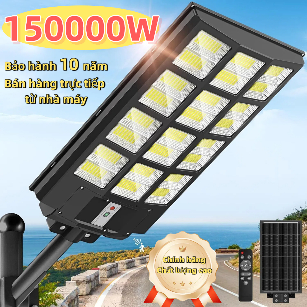 Đèn đường năng lượng mặt trời chống nước ngoài trời cảm biến 3000w, 10000w (bảo hành 10 năm)