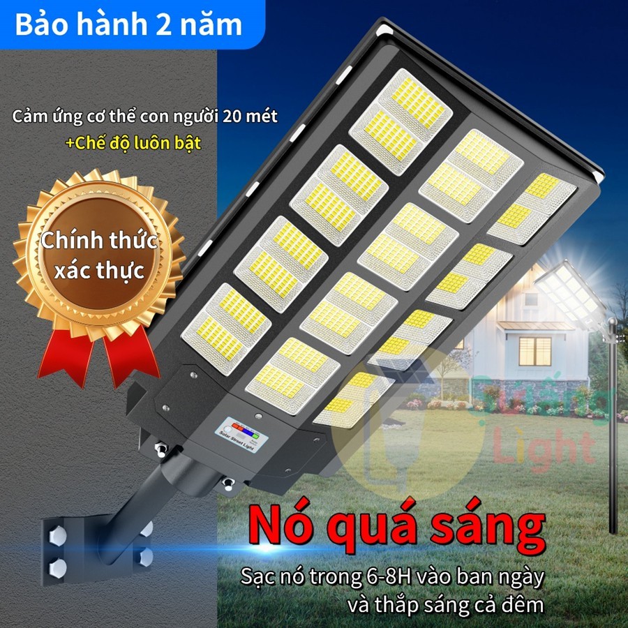 【Bảo hành 10 năm】Đèn Năng Lượng Mặt Trời Liền Thể 3000-10000W,Đèn Led Sân Vườn,Đèn năng lượng mặt trời ngoài trời,Đèn đư