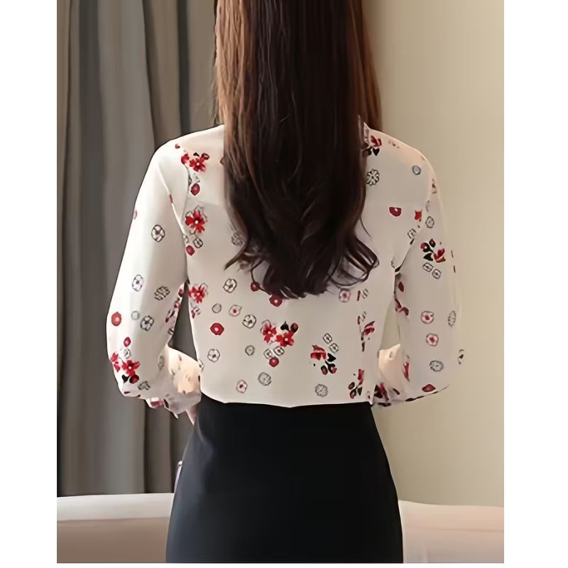 Áo Sơ Mi Nữ Chất Lụa Mango Họa Tiết Hoa Nhí Nhẹ Nhàng Sang Trọng- A47