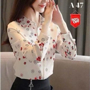 Áo Sơ Mi Nữ Chất Lụa Mango Họa Tiết Hoa Nhí Nhẹ Nhàng Sang Trọng- A47
