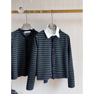 Áo Len Cardigan Dài Tay Kẻ Ngang Xinh Xắn QCCC Cao Cấp