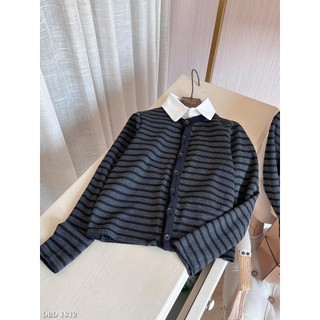 Áo Len Cardigan Dài Tay Kẻ Ngang Xinh Xắn QCCC Cao Cấp