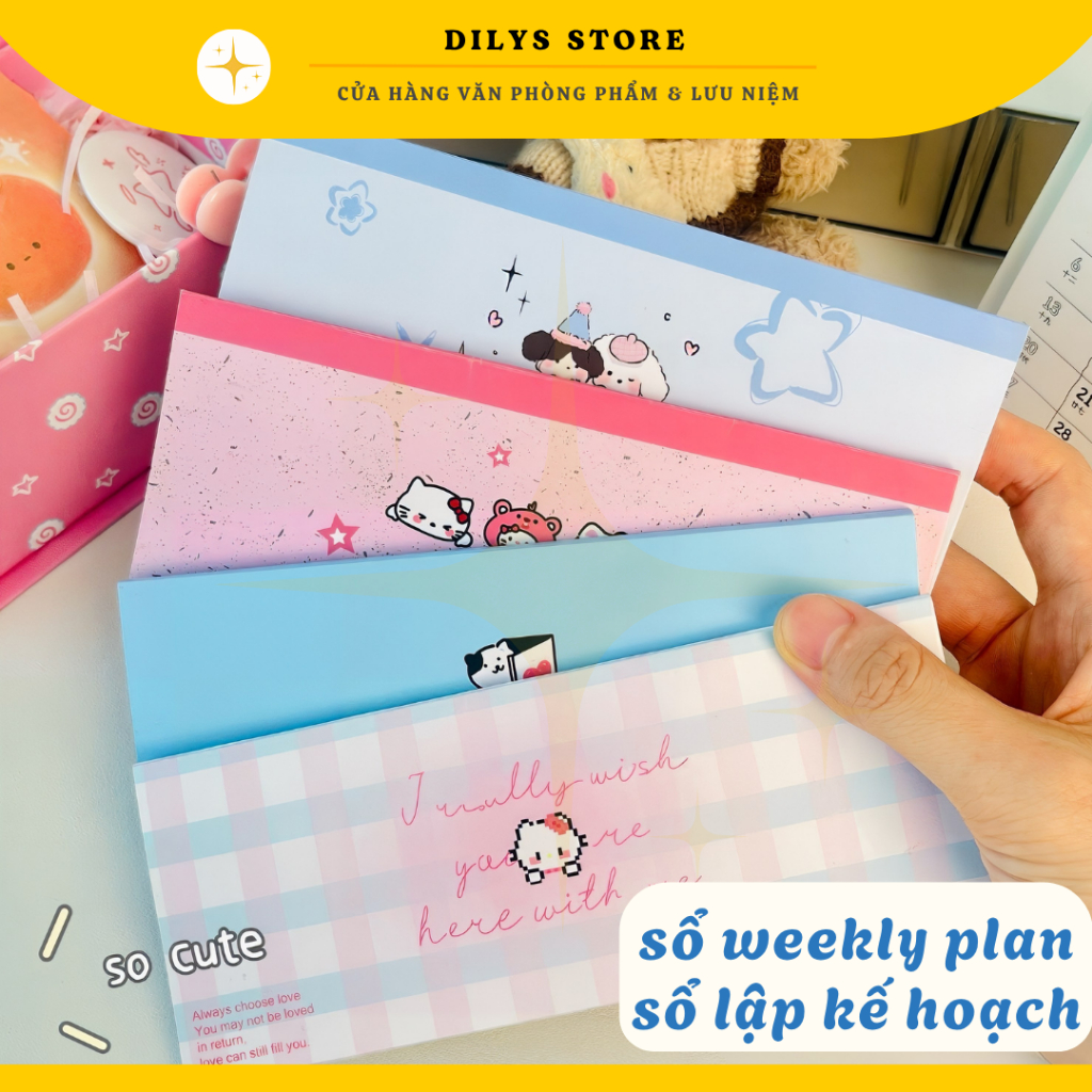 Sổ tay Weekly Planner, Sổ lập kế hoạch hằng ngày, tuần, check list, ghi ...