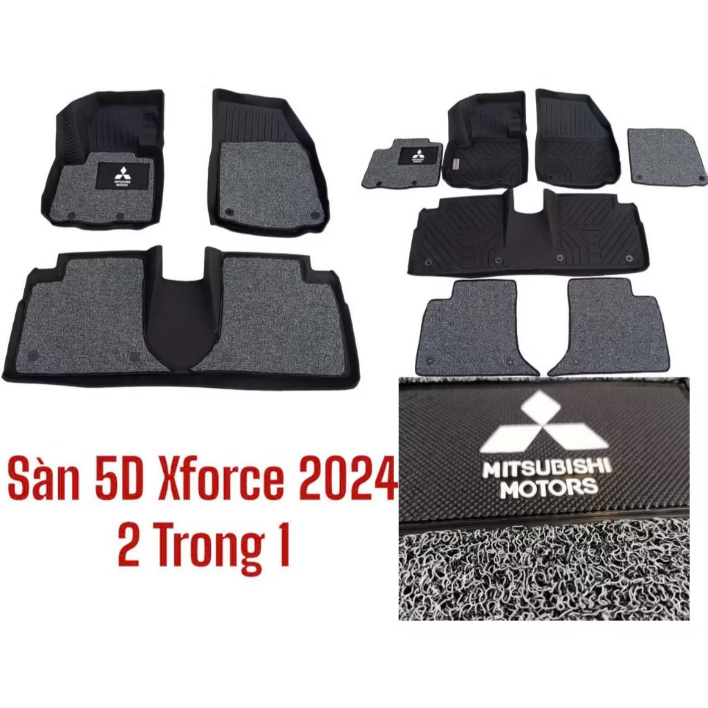 Thảm lót sàn nhựa TPE kèm rối xe Mitsubishi Xforce 2024-2025 hàng cấp