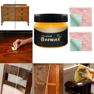 Sáp Ong Đánh Bóng Đồ Gỗ Sàn Gỗ Beeswax 80gr- Sáp Ong Làm Mới, Phục Hồi Màu, Vết Xước Bàn Ghế, Tủ, Cửa Gỗ