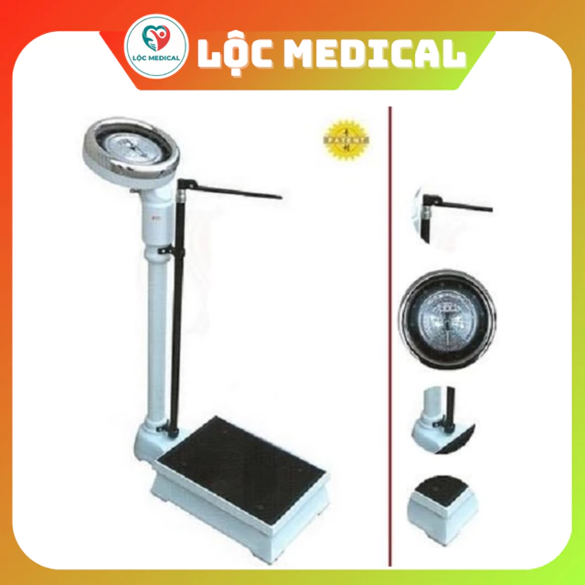 Cân Sức Khỏe Có Thước Đo Chiều Cao 120kg hoặc 160kg Sắt sơn chuyên dành cho phòng khám, trường học, cơ quan