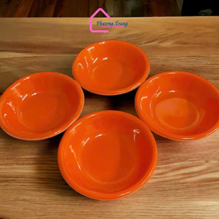 [Thanh lý] 10 Chén chấm nước tương, nước mắm, gia vị nhựa melamine nhựa cứng, khó bể màu cam - Phương Trang