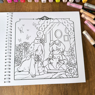 Bộ Tranh Tô Màu Moonlight Realm 40 Tranh, Giấy dày 200gsm Quyển A4 A5, Phù Hợp Màu Marker, Acrylic, Chì Màu, Sáp Màu