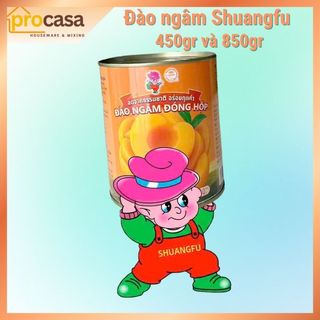 Đào ngâm đóng hộp Shuangfu 450g và 850gr - Nguyên liệu pha chế chính hãng