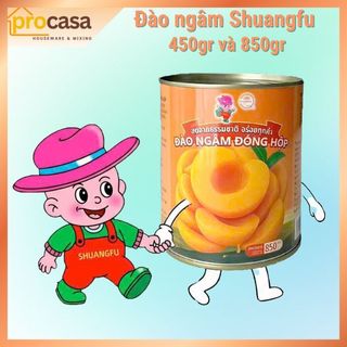 Đào ngâm đóng hộp Shuangfu 450g và 850gr - Nguyên liệu pha chế chính hãng