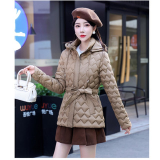 Áo Khoác Phao Cotton Dáng Ngắn Trùm Đầu AK37