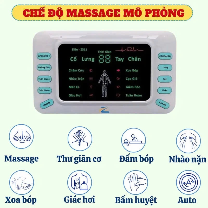 Máy Massage Bàn Chân Châm Cứu Không Dây, Máy Mát Xa Xung Điện Bấm Huyệt Z311 Giảm Đau Mỏi Cổ Vai Gáy Hiệu Quả