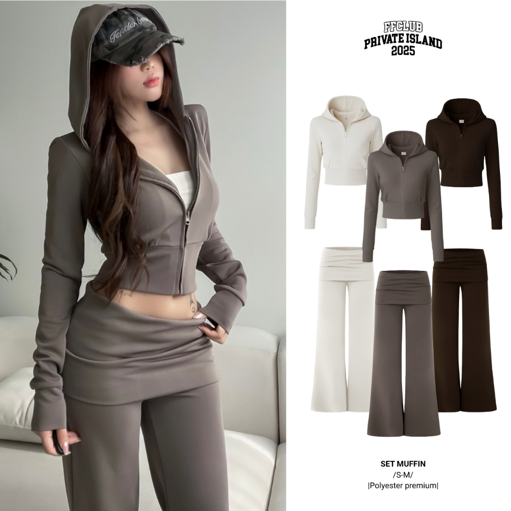 [CÓ TÁCH SET]  Áo khoác Độn vai thun Poly MUFFIN FFCLUB