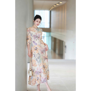 Đầm thiết kế KYE dáng dài vải chiffon Leila dress