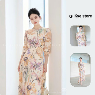 Đầm thiết kế KYE dáng dài vải chiffon Leila dress