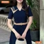 Đầm thiết kế BEMINE cổ chữ V hai lớp phối viền dáng chữ A phù hợp đi làm-B106
