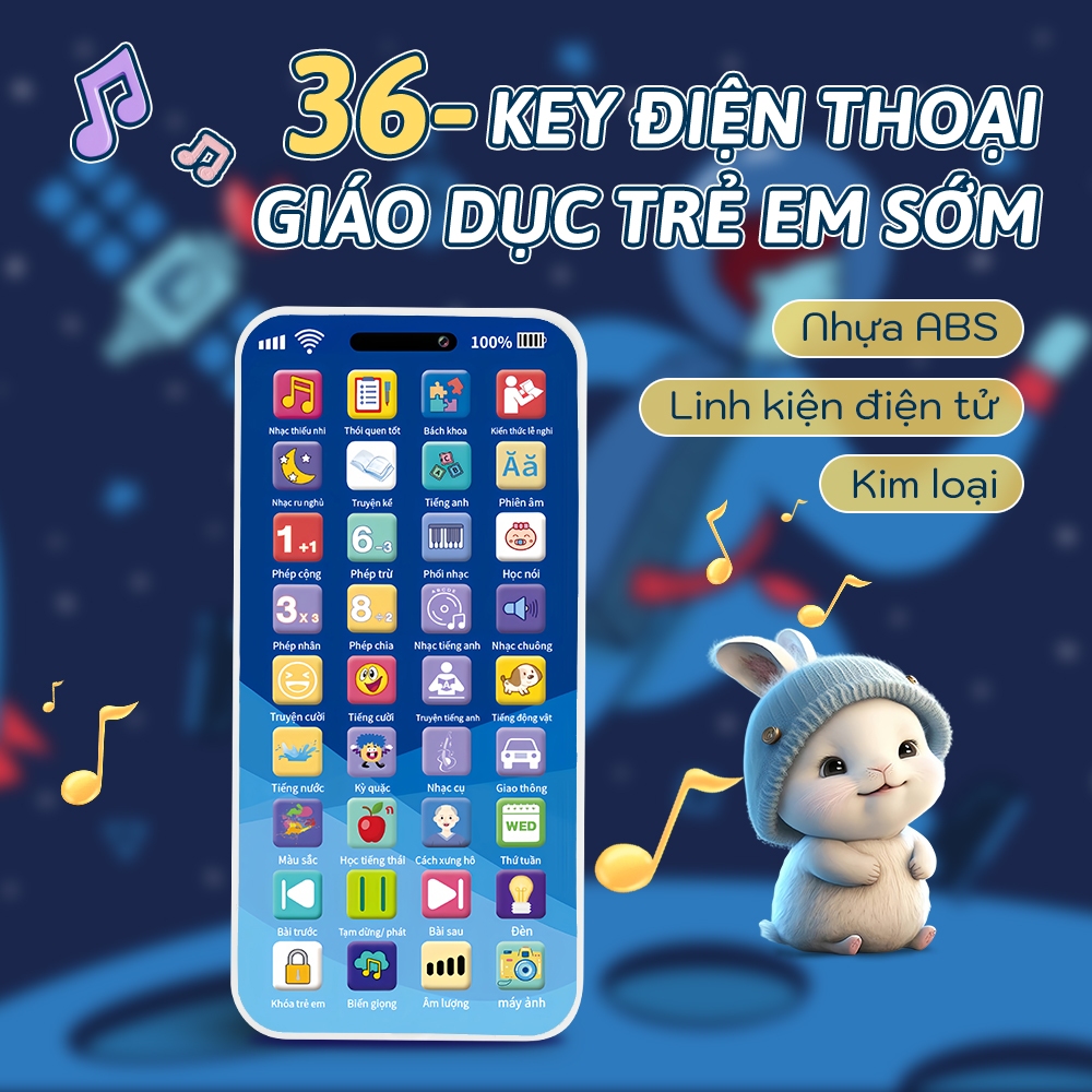 Điện thoại giáo dục sớm trẻ em cho bé chơi học kết hợp phù hợp bé 1-3 tuổi - giao hàng nhanh 24h Toàn Quốc