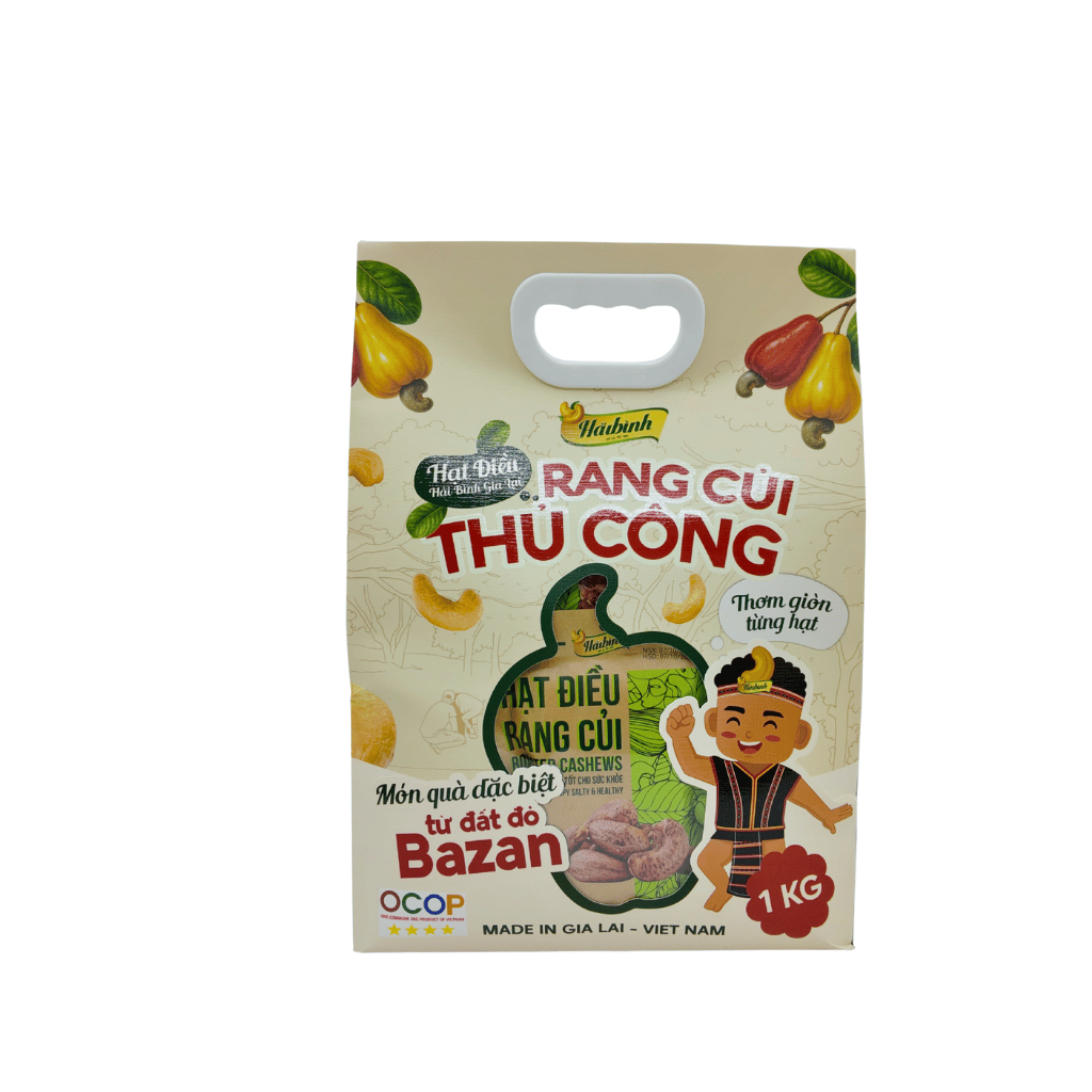 [Mua 1 Tặng 1] Túi hạt điều 1kg - Combo 10 gói hạt điều rang củi 100g (tặng gói hạt điều tẩm vị 200g bất kì)