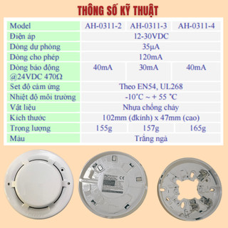 [Có kiểm định] Đầu báo khó...i quang 24V  của Horing 0311-2 gắn trần - Có tem Kiểm định