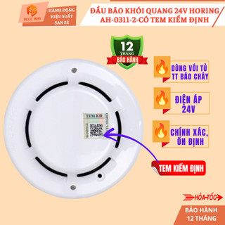 [Có kiểm định] Đầu báo khó...i quang 24V  của Horing 0311-2 gắn trần - Có tem Kiểm định
