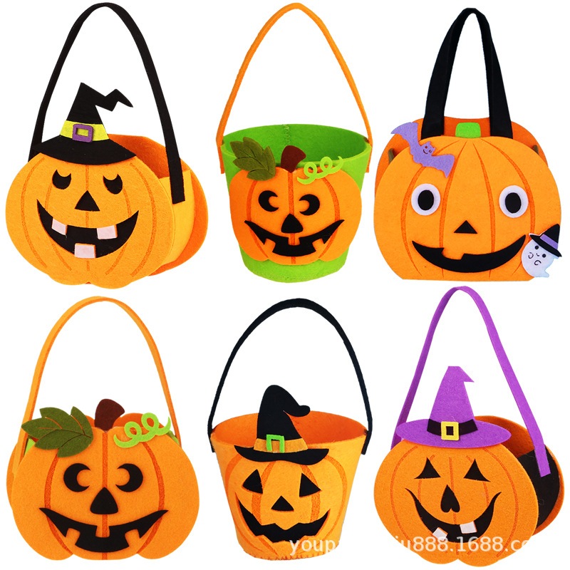 Túi vải dạ đựng kẹo cho bé dự tiệc hóa trang Halloween