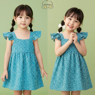 Váy bé gái, đầm bé gái 2 dây cánh tiên vải Lụa Hàn dáng BabyDoll dễ thương ChuChoaKids [VBC9]